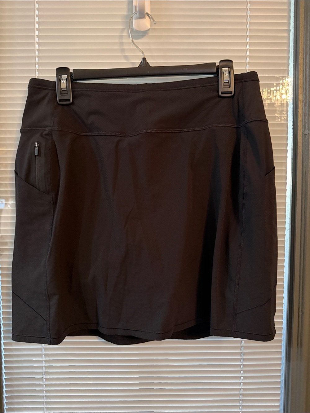 Athleta Black Athletic Skort with Zip Pocket